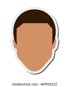 flat design faceless man icon vector illustration