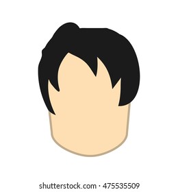 flat design faceless man icon vector illustration