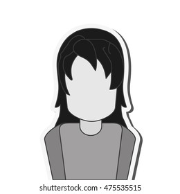 flat design faceless man icon vector illustration