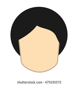 flat design faceless man icon vector illustration