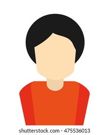 flat design faceless man icon vector illustration
