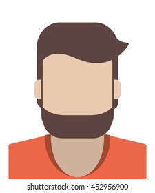 flat design faceless man portrait icon vector illustration