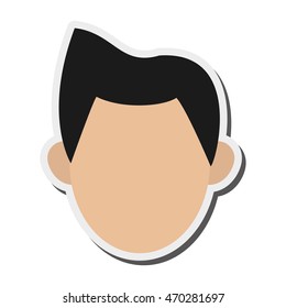flat design faceless man portrait icon vector illustration
