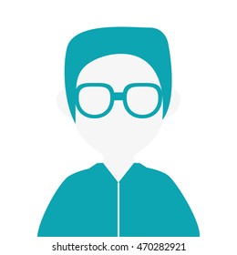 flat design faceless man portrait icon vector illustration
