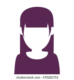 flat design faceless woman portrait icon vector illustration