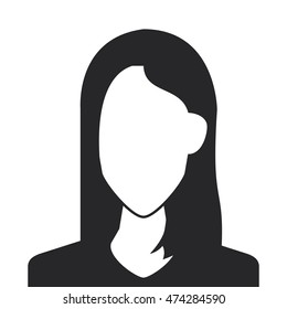 flat design faceless woman portrait icon vector illustration