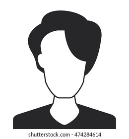 flat design faceless woman portrait icon vector illustration