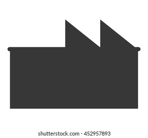 flat design factory building icon vector illustration