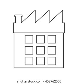 flat design factory building icon vector illustration