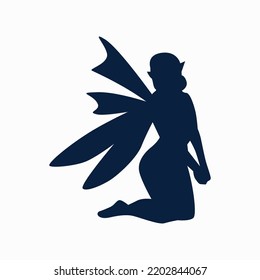 Flat design fairy silhouette illustration