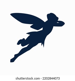 Flat design fairy silhouette illustration