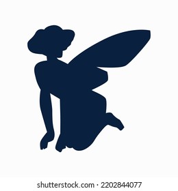 Flat design fairy silhouette illustration