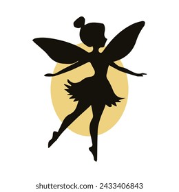 flat design fairy silhouette design vector illustration