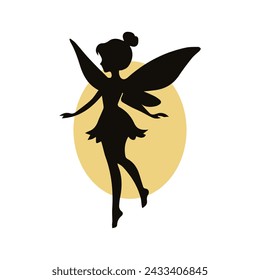 flat design fairy silhouette design vector illustration