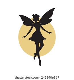 flat design fairy silhouette design vector illustration