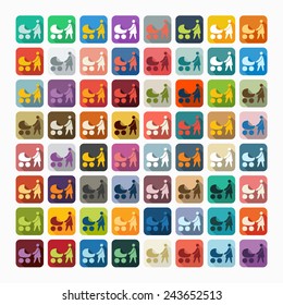 Flat design: family