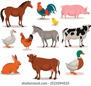Flat design farm animal collection