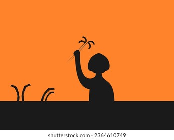 flat design farmer's day vector illustration