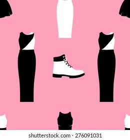 Flat design fashion vector illustrations seamless pattern