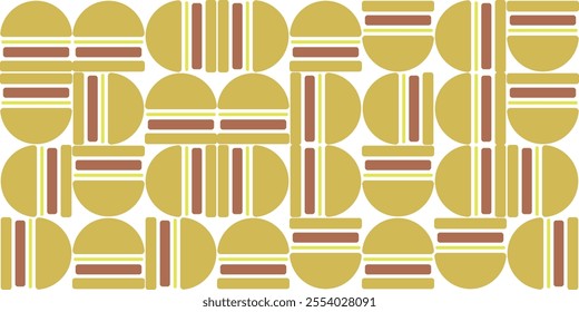 Flat design fast food burger. Burger pattern background. Vector