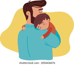 flat design fathers day concept