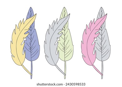 Flat design  feather vector  isolated on white background