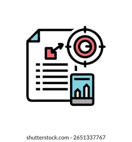 Flat design featuring cyan triangle, coral square, circle above abstracted cityscape on White Background, minimalist style