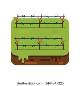 flat design fence for game. Vector illustration on white background