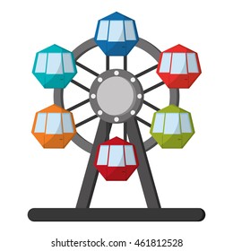 flat design ferris wheel icon icon vector illustration
