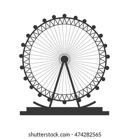flat design ferris wheel icon vector illustration