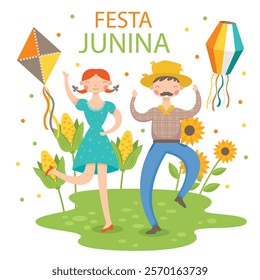 flat design festa jinnia sunflower.