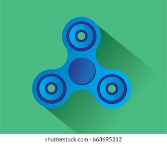 flat design fidget spinner with long shadow