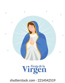 Flat Design Fiesta De La Virgen Vector Background Illustration