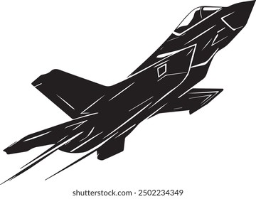 Flat design fighter jet silhouette illustration