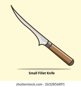 Flat Design Fillet Knife for Meat and Fish Preparation