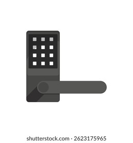 Flat design fingerprint door lock with handle icon