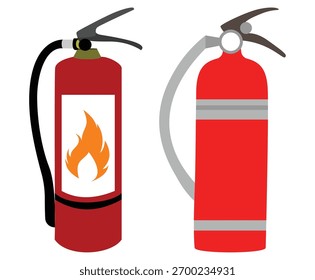 Ícone de Extintor de Incêndio de Design Plano — Ferramenta de Segurança Colorida, Prevenção de Emergência e Equipamento de Combate a Incêndios Vetor