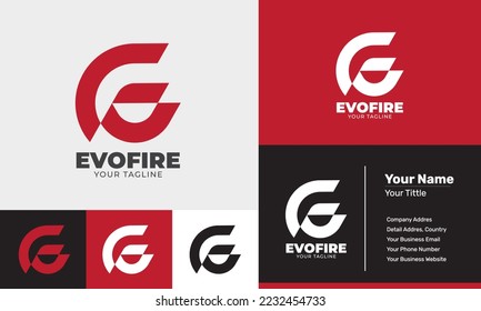 Flat design fire game modern logo template