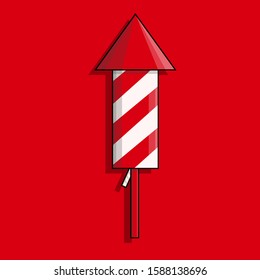 flat design firework, vector illustration