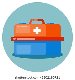 Flat design of a first aid kit for medicine and healthcare. Illustration for websites, landing pages, mobile applications, posters and banners. Trendy flat vector illustration