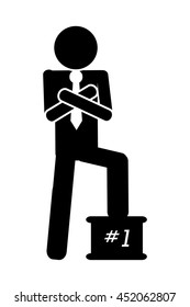 flat design first place businessman icon vector illustration