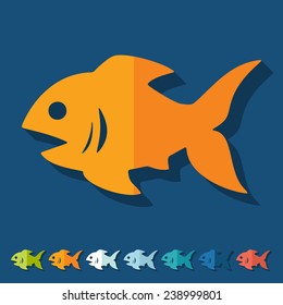 Flat design: fish