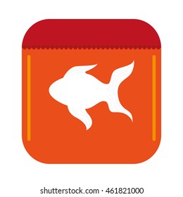 flat design fish food icon vector illustration
