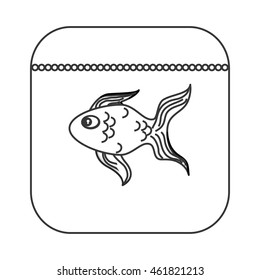 flat design fish food icon vector illustration