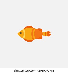 Flat design Fish vector illustration, Fish flat icon