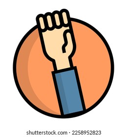 Icono de posición de la bomba de puño de diseño plano. Vector.