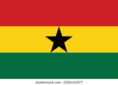 Flat design flag of Ghana