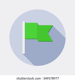 Flat design flag icon with long shadow