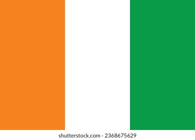 Flat design flag of Ivory Coast