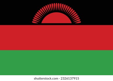 Flat design flag of Malawi